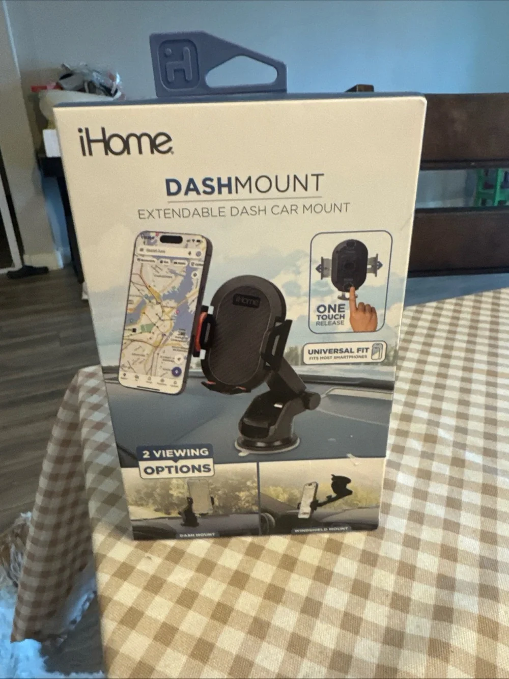 iHome DashMount Extendable Car Dash Phone Mount - Black
